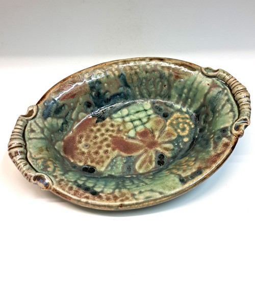 #231029 Baking DIsh, Oval, Green 12x8.5 $22 at Hunter Wolff Gallery